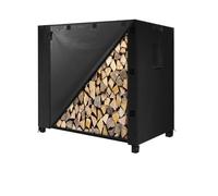Copertura per Braciere da Esterno Copertura for legna da ardere esterno, resistente e impermeabile, con sportello anteriore apribile, nera, 4 piedi, 600D, 48" x 24" 41"(4ft)