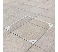Copertura per camera di ispezione da incasso galvanizzata resistente con telaio in acciaio inox, coperchio per pozzetto resistente per drenaggio del giardino, accesso esterno e soluzioni senza