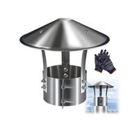 Copertura per Camino In Acciaio Inox, Comignolo A Cono,Tappo per Camino per Comignolo, Protezione Antipioggia Terminale Cappello, Tappo di Sfiato per Tetto,Terminal per Camino(150 mm/5.9in)