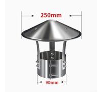Copertura per camino in acciaio inox ignifugo per tubi e camini con protezione dalla pioggia e resistenza agli agenti atmosferici, con installazione a vite regolabile (90 mm)