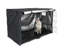 Copertura per canile per cani pesanti, doppia porta copertura per cassa a doppia porta,Copertura per la privacy del canile a doppia porta | 42 pollici Protezione per canile in tessuto Oxford pesante