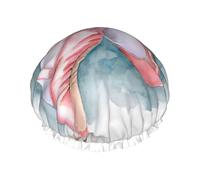 Copertura per capelli con stampa ballerina per doccia, cuffia per capelli regolabile da donna, elegante, grande, impermeabile