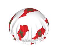 Copertura per capelli con stampa di mappa della bandiera del Marocco, cuffia per capelli regolabile da donna, elegante, grande, impermeabile