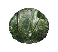 Copertura per capelli con stampa di scena tropicale della foresta pluviale della giungla per doccia, cuffia per capelli regolabile da donna, elegante, grande, impermeabile