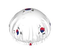 Copertura per capelli con stampa mappa della bandiera della Repubblica della Corea, cuffia per capelli regolabile da donna, elegante, grande, impermeabile