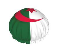 Copertura per capelli da bagno con stampa bandiera dell'Algeria per le donne riutilizzabile a doppio strato impermeabile cuffie da doccia per donne signore