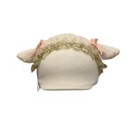 Copertura per casco da sci compatibile con la maggior parte dei caschi, cappello lavorato a maglia per skateboard e snowboard, con orecchie di capra bianche