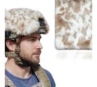 Copertura per Casco Tattico a Modello Tigre PJ a Taglio Alto, Copertura Cuscino per Casco in Camouflage Neve con Pelliccia Biomimetica Antivento e Calda(Deer)