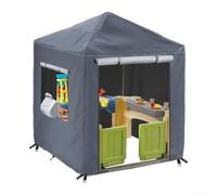 Copertura per casetta da esterni, resistente materiale Oxford 210D, protezione da pioggia e UV, vestibilità sicura con corde elastiche, compatibile con case da gioco da 142 x 137 x 152 cm, nero