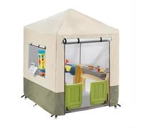Copertura per casetta da gioco per bambini resistente alle intemperie con 2 cerniere e design antivento, custodia protettiva per casette da gioco all'aperto 142 x 142 x 152 cm, beige
