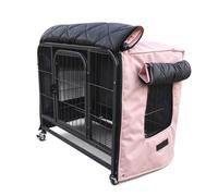 Copertura per Casse per Cani Isolata Antivento, Copertura Calda Privacy | Fodera Gabbia Cane Oxford Impermeabile, Termica, Interno ed Esterno(Pink,110x98cm/43.3x38.6in)