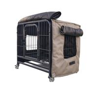 Copertura per Casse per Cani Isolata Antivento, Copertura Calda Privacy | Fodera Gabbia Cane Oxford Impermeabile, Termica, Interno ed Esterno(Brown,100x71cm/39.4x28.0in)