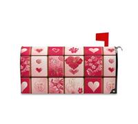 Copertura per cassetta postale di San Valentino con cuori scozzesi rossi e oro per la primavera unica di Pasqua copertura 52,8 x 64,5 cm per buzon