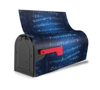 Copertura per cassetta postale riutilizzabile con stampa di note musicali blu, impermeabile, protezione solare magnetica unica