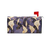 Copertura per cassetta postale vintage chic bianca e viola con giglio per l'autunno, copertura unica per cassetta postale invernale 45,7 x 52,6 cm per buzon