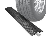 Copertura per cavi da pavimento, protezione media, copertura flessibile in filo di PVC con base antiscivolo e fascette per cavi, previene i rischi di viaggio per casa, ufficio, garage, magazzino