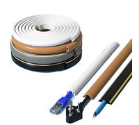 Copertura per cavi da pavimento, protezione per cavi in PVC, autoadesiva, protezione per cavi di alimentazione, estensione, canalina per filo elettrico (0D30 grigio, 4 m)