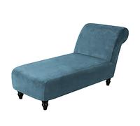 Copertura per chaise longue in velluto di lusso, elasticizzata e senza braccioli, protezione per divano adatta agli animali domestici, per soggiorno e camera da letto (bianco)