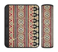 Copertura per cintura di sicurezza, motivo floreale giapponese vintage rosso e nero, confezione da 2 pezzi, per maggiore comfort di guida, copertura per cintura di sicurezza, per borse, furgoni
