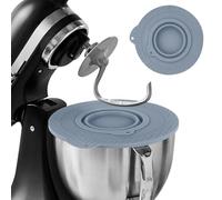 Copertura per ciotola del mixer in silicone, compatibile con Kitchen-Aid 4,5 - 5 Quart, coperchio ermetico di qualità alimentare con piccola ciotola pieghevole (grigio)