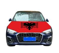 Copertura per cofano auto con bandiera dell'Albania, 1,2 x 1,5 m, tessuto elastico, può essere lavato, striscione per cofano dell'auto per decorazione evento articolo