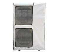 Copertura per Condizionatore D'aria Centrale da Esterno, Design a Doppio Strato di Grandi Dimensioni con Doppie Prese D'aria e Tende Protettive(Gray,98x145x42 cm)