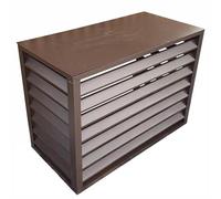 Copertura per condizionatore d'aria da esterno, Copertura for recinzione AC antirumore, schermo for la privacy esterna for condizionatori d'aria in alluminio(Brown,2 3P:110X60X80)