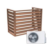 Copertura per condizionatore d'aria da esterno, Copertura protettiva del condensatore, copertura dell'unità mini split AC con sorgente d'aria esterna, effetto legno senza parte superiore(Almond No Top