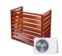 Copertura per condizionatore d'aria da esterno, Copertura protettiva del condensatore, copertura dell'unità mini split AC con sorgente d'aria esterna, effetto legno senza parte superiore(Wood Grain No