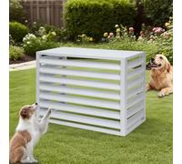 Copertura per condizionatore d'aria da esterno, protezione per unità CA in alluminio, riduzione del rumore e occultamento, resistente alle intemperie, bianco, 100 x 50 x 70 cm, elegante vestibilità