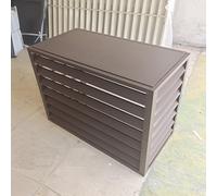 Copertura per condizionatore d'aria da esterno, telaio in alluminio, protezione resistente alle intemperie, copertura per condizionatore d'aria mobile (marrone, 110 x 60 x 80 cm), design elegante