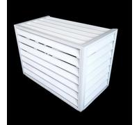 Copertura per condizionatore d'aria esterna, in alluminio, per riduzione del rumore, protezione dagli agenti atmosferici, colore bianco, B 1,5 p, 100 x 50 x 70 cm, ideale per la protezione della casa