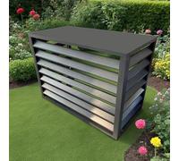 Copertura per condizionatore d'aria esterna, in alluminio, protezione per pompa di calore, resistente alle intemperie, colore grigio, 100 x 50 x 70 cm, elegante accessorio per la casa