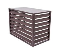 Copertura per condizionatore d'aria esterna in alluminio - Protezione privacy per unità CA esterne - Design piatto marrone L100 x W50 x H70 (1,5 P) - Protezione e look elegante