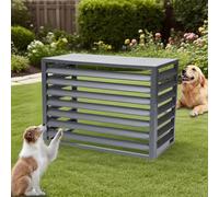 Copertura per condizionatore d'aria esterna in alluminio, resistente alle intemperie, protezione per unità AC, riduzione del rumore e occultamento, grigio, 100 x 50 x 70 cm e design elegante