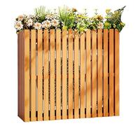 Copertura per condizionatore d'aria esterna, protezione in legno per unità AC per piscina e bidone della spazzatura, impermeabile, giallo, 120 x 60 x 105 cm