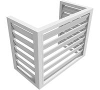 Copertura per condizionatore d'aria esterna, recinzione in alluminio, design estetico, per pompa di calore, decorazione da giardino, protezione antipolvere per tutte le stagioni (bianco, 100 x 70 x 50
