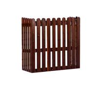 Copertura per condizionatore d'aria esterna, recinzione in legno per pompa di calore, scudo decorativo per unità HVAC, colore marrone, dimensioni: 120 x 60 x 105 cm, supporto per fioriera da giardino