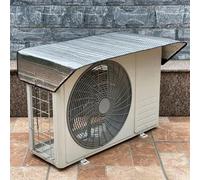 Copertura per condizionatore d'aria in alluminio con protezione antivento e impermeabile per resistenza agli agenti atmosferici ed efficienza energetica, argento 110 x 45 cm (130 x 58 cm)