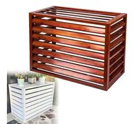 Copertura per condizionatore d'aria in alluminio e scudo per pompa di calore Unità esterna Ciechi Split AC Fence Protector Design in legno Dimensioni 3P 4 Soluzione esterna resistente alle intemperie