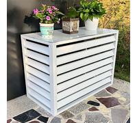 Copertura per condizionatore d'aria in alluminio, protezione per interni ed esterni, protezione invernale completa per pompe di calore, materiale esterno bianco, design resistente alle intemperie