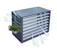 Copertura per condizionatore d'aria, protezione per unità CA esterna, in alluminio, riduzione del rumore e circolazione dell'aria, 100 cm, grigio, resistente schermo AC per resistenza agli agenti