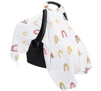 Copertura per congedo auto per passeggino, baldacchino per passeggino, in cotone mussola in chiffon, motivo dinosauro a fiori estivi, protezione contro il neonato