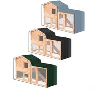 Copertura per conigliera triangolare, resistente, in tessuto Oxford 210D, impermeabile, antipolvere, per interni ed esterni, per animali domestici, coniglietti, pollame (grigio, 147 x 52 x 86 cm)