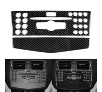 Copertura per console centrale in fibra di carbonio per W204 2007-2010, resistente alle alte temperature, adesivo per pannello frontale LHD, 2 pezzi