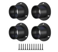Copertura per corda - 4 pezzi tappo di supporto per binario, resistente alla ruggine, staffe in metallo nero | Hardware per terrazza giardino recinzione esterna che fornisce un supporto stabile su