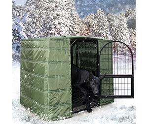 Copertura per cuccia per cani, isolata e impermeabile, protezione dal freddo per gabbie metalliche, tessuto Oxford robusto e cotone, design fonoassorbente per mantenere gli animali al caldo