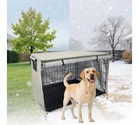 Copertura per Cuccia per Cani Resistente Resistente E Antivento per Cuccia In Filo Metallico Da Interno ed Esterno Progettata per Gabbie Di Medie Dimensioni Include 1 Finestra Traspirante E 1 Porta