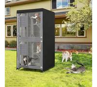 Copertura per cuccia per gatti da esterno, per protezione dalle intemperie, resistente ai raggi UV, con orlo con coulisse e ventilazione, tessuto Oxford 210D, copertura per gabbia per cani (72 x 72 x