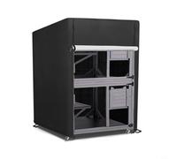 Copertura per cuccia per gatti da esterno realizzata con materiale impermeabile 420D resistente, include un sistema di fissaggio frontale arrotolabile e sicuro (191 x 107 x 191 cm)